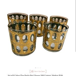 Culver Gold and Black Mid-Century Modern Glasses